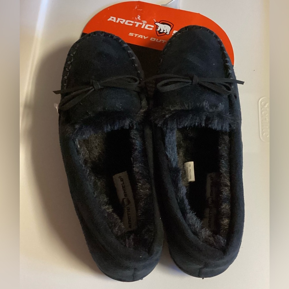 Arctic Shield Woman’s Memory Foam Indoor Outdoor Black Slippers Size 9 NWT